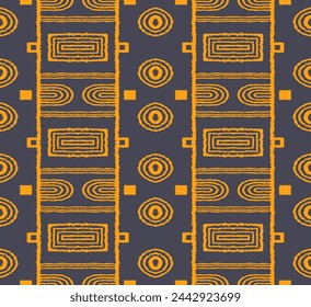 Modern geometric pattern. Circles and stripes, square lines art. Retro futuristic background. Minimalistic figures. Abstract op-art illustration. Bauhaus pattern. Scandinavian, African rug.