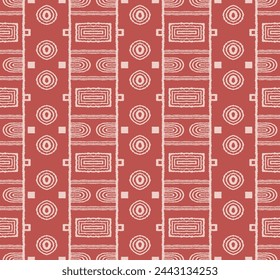 Modern geometric pattern. Circles and stripes, square lines art. Retro futuristic background. Minimalistic figures. Abstract op-art illustration. Bauhaus pattern. Scandinavian, African rug.