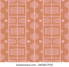 Patrón geométrico moderno. Círculos y rayas, líneas cuadradas de arte. Fondo futurista retro. Cifras minimalistas. Ilustración abstracta op-art. Patrón Bauhaus. Alfombra escandinava africana.