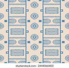 Modern geometric pattern. Circles and stripes, square lines art. Retro futuristic background. Minimalistic figures. Abstract op-art illustration. Bauhaus pattern. Scandinavian, African rug.