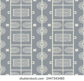 Modern geometric pattern. Circles and stripes, square lines art. Retro futuristic background. Minimalistic figures. Abstract op-art illustration. Bauhaus pattern. Scandinavian, African rug.