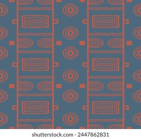 Modern geometric pattern. Circles and stripes, square lines art. Retro futuristic background. Minimalistic figures. Abstract op-art illustration. Bauhaus pattern. Scandinavian, African rug.