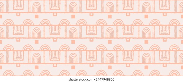 Modernes geometrisches Muster. Kreise und Streifen, quadratische Linien Kunst. Retro futuristischer Hintergrund. Minimalistische Zahlen. Abstrakte Illustration. Bauhaus-Muster. Skandinavischer, afrikanischer Teppich.