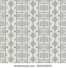 Modern geometric pattern. Circles and stripes, square lines art. Retro futuristic background. Minimalistic figures. Abstract op-art illustration. Bauhaus pattern. Scandinavian, African rug.