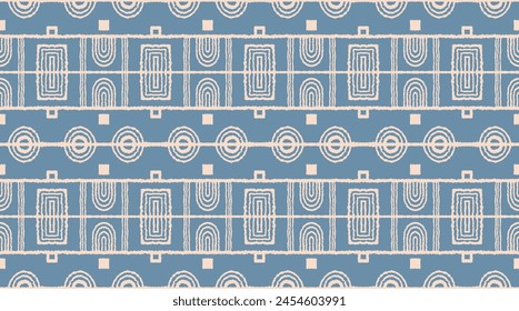 Patrón geométrico moderno. Círculos y rayas, líneas cuadradas de arte. Fondo futurista retro. Cifras minimalistas. Abstractas ilustración de arte. Patrón Bauhaus. Alfombra escandinava africana.
