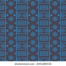 Modern geometric pattern. Circles and stripes, square lines art. Retro futuristic background. Minimalistic figures. Abstract op-art illustration. Bauhaus pattern. Scandinavian, African rug.