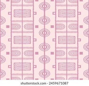 Modern geometric pattern. Circles and stripes, square lines art. Retro futuristic background. Minimalistic figures. Abstract op-art illustration. Bauhaus pattern. Scandinavian, African rug.