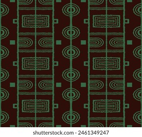 Modern geometric pattern. Circles and stripes, square lines art. Retro futuristic background. Minimalistic figures. Abstract op-art illustration. Bauhaus pattern. Scandinavian, African rug.