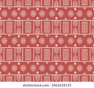 Patrón geométrico moderno. Círculos y rayas, líneas cuadradas de arte. Fondo futurista retro. Cifras minimalistas. Abstractas ilustración de arte. Patrón Bauhaus. Alfombra escandinava africana.