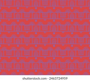 Modern geometric pattern. Circles and stripes, square lines art. Retro futuristic background. Minimalistic figures. Abstract op-art illustration. Bauhaus pattern. Scandinavian, African rug.