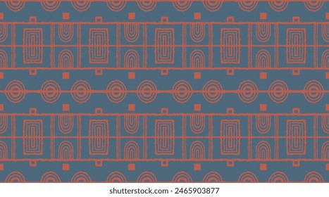 Patrón geométrico moderno. Círculos y rayas, líneas cuadradas de arte. Fondo futurista retro. Cifras minimalistas. Abstractas ilustración de arte. Patrón Bauhaus. Alfombra escandinava africana.