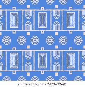 Patrón geométrico moderno. Círculos y rayas, líneas cuadradas de arte. Fondo futurista retro. Cifras minimalistas. Abstractas ilustración de arte. Patrón Bauhaus. Alfombra escandinava africana.