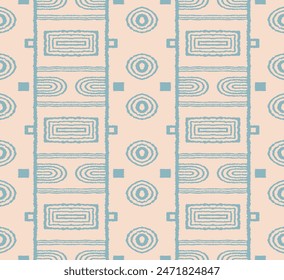 Modernes geometrisches Muster. Kreise und Streifen, quadratische Linien Kunst. Retro futuristischer Hintergrund. Minimalistische Zahlen. Abstrakte Illustration. Bauhaus-Muster. Skandinavischer, afrikanischer Teppich.