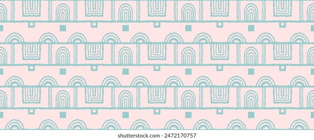 Modern geometric pattern. Circles and stripes, square lines art. Retro futuristic background. Minimalistic figures. Abstract op-art illustration. Bauhaus pattern. Scandinavian, African rug.