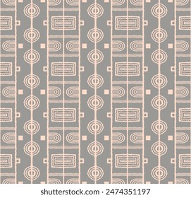 Patrón geométrico moderno. Círculos y rayas, líneas cuadradas de arte. Fondo futurista retro. Cifras minimalistas. Abstractas ilustración de arte. Patrón Bauhaus. Alfombra escandinava africana.