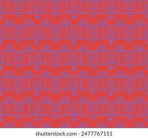 Modern geometric pattern. Circles and stripes, square lines art. Retro futuristic background. Minimalistic figures. Abstract op-art illustration. Bauhaus pattern. Scandinavian, African rug.
