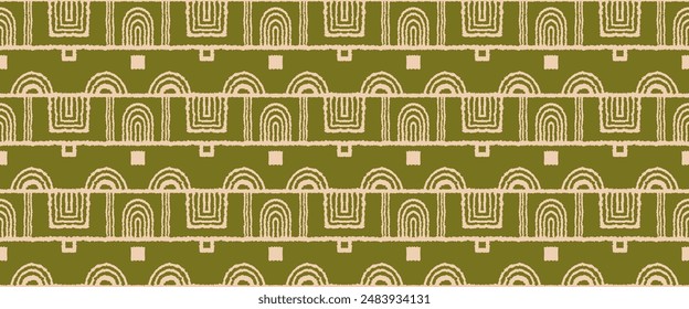 Modern geometric pattern. Circles and stripes, square lines art. Retro futuristic background. Minimalistic figures. Abstract op-art illustration. Bauhaus pattern. Scandinavian, African rug.
