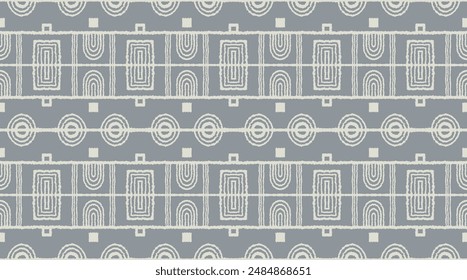 Patrón geométrico moderno. Círculos y rayas, líneas cuadradas de arte. Fondo futurista retro. Cifras minimalistas. Abstractas ilustración de arte. Patrón Bauhaus. Alfombra escandinava africana.