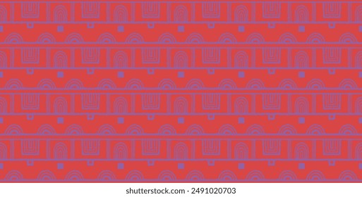 Modern geometric pattern. Circles and stripes, square lines art. Retro futuristic background. Minimalistic figures. Abstract op-art illustration. Bauhaus pattern. Scandinavian, African rug.