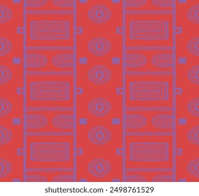 Modern geometric pattern. Circles and stripes, square lines art. Retro futuristic background. Minimalistic figures. Abstract op-art illustration. Bauhaus pattern. Scandinavian, African rug.