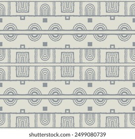 Patrón geométrico moderno. Círculos y rayas, líneas cuadradas de arte. Fondo futurista retro. Figuras minimalistas. Ilustración Abstractas de op-art. Patrón Bauhaus. Alfombra escandinava y africana.