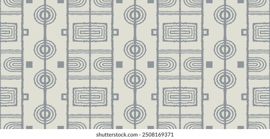 Modern geometric pattern. Circles and stripes, square lines art. Retro futuristic background. Minimalistic figures. Abstract op-art illustration. Bauhaus pattern. Scandinavian, African rug.