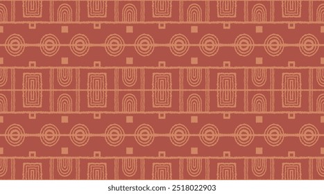 Padrão geométrico moderno. Círculos e listras, linhas quadradas arte. Fundo futurista retro. Números minimalistas. Ilustração de op-art abstrata. Padrão Bauhaus. Escandinavo, tapete africano.
