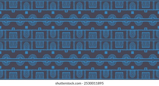 Modern geometric pattern. Circles and stripes, square lines art. Retro futuristic background. Minimalistic figures. Abstract op-art illustration. Bauhaus pattern. Scandinavian, African rug.