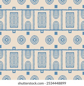 Modern geometric pattern. Circles and stripes, square lines art. Retro futuristic background. Minimalistic figures. Abstract op-art illustration. Bauhaus pattern. Scandinavian, African rug.
