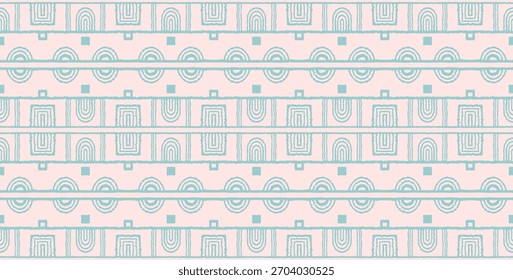 Modernes geometrisches Muster. Kreise und Streifen, quadratische Linien Kunst. Retro futuristischen Hintergrund. Minimalistische Zahlen. Abstrakte Op-Art-Darstellung. Bauhaus-Muster. Skandinavischer, afrikanischer Teppich.
