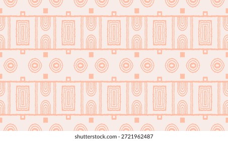 Modernes geometrisches Muster. Kreise und Streifen, quadratische Linien Kunst. Retro futuristischen Hintergrund. Minimalistische Zahlen. Abstrakte Op-Art-Darstellung. Bauhaus-Muster. Skandinavischer, afrikanischer Teppich.