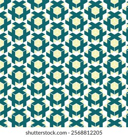 A modern geometric pattern design featuring clean lines, symmetrical shapes, and vibrant colors.