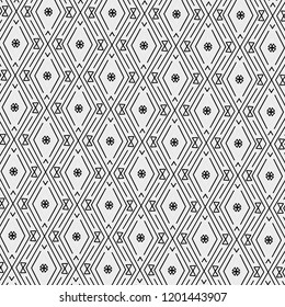 modern geometric pattern of diamonds, lines and triangles in creative repeating pattern for textile, fabric, backdrops, backgrounds, wallpapers and elegant surface designs. pattern swatch at eps. file