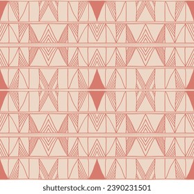 Modern geometric pattern. Diamonds, triangle, stripes, diagonal lines art. Retro futuristic background. Minimalistic figures. Ikat zigzag chevron op-art, bauhaus print. Scandinavian, African rug