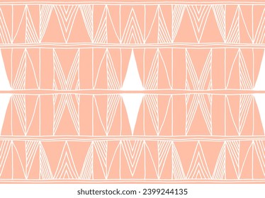 Modern geometric pattern. Diamonds, triangle, stripes, diagonal lines art. Retro futuristic background. Minimalistic figures. Ikat zigzag chevron op-art, bauhaus print. Scandinavian, African rug