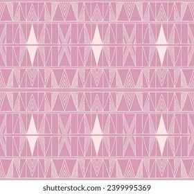 Modern geometric pattern. Diamonds, triangle, stripes, diagonal lines art. Retro futuristic background. Minimalistic figures. Ikat zigzag chevron op-art, bauhaus print. Scandinavian, African rug