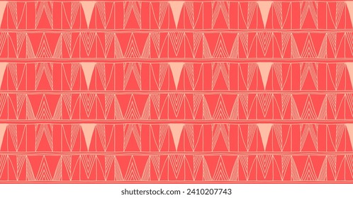 Modern geometric pattern. Diamonds, triangle, stripes, diagonal lines art. Retro futuristic background. Minimalistic figures. Ikat zigzag chevron op-art, bauhaus print. Scandinavian, African rug