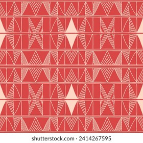 Modern geometric pattern. Diamonds, triangle, stripes, diagonal lines art. Retro futuristic background. Minimalistic figures. Ikat zigzag chevron op-art, bauhaus print. Scandinavian, African rug