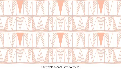 Modern geometric pattern. Diamonds, triangle, stripes, diagonal lines art. Retro futuristic background. Minimalistic figures. Ikat zigzag chevron op-art, bauhaus print. Scandinavian, African rug