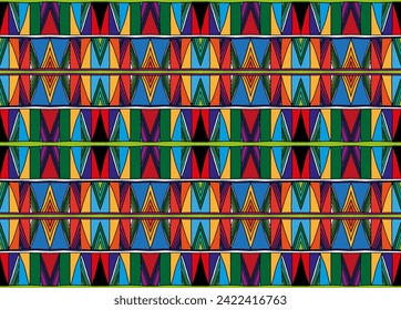 Patrón geométrico moderno con diamantes, triángulo, rayas, líneas diagonales y cuadradas de arte. Ilustración abstracta de op-art de Zigzag chevron. Patrón de bauhaus de moda. Escandinavia, alfombra africana.