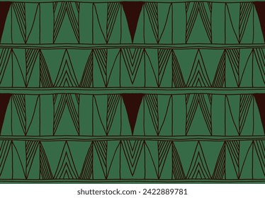 Modern geometric pattern. Diamonds, triangle, stripes, diagonal lines art. Retro futuristic background. Minimalistic figures. Ikat zigzag chevron op-art, bauhaus print. Scandinavian, African rug