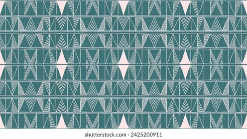 Modern geometric pattern. Diamonds, triangle, stripes, diagonal lines art. Retro futuristic background. Minimalistic figures. Ikat zigzag chevron op-art, bauhaus print. Scandinavian, African rug