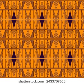Modern geometric pattern. Diamonds, triangle, stripes, diagonal lines art. Retro futuristic background. Minimalistic figures. Ikat zigzag chevron op-art, bauhaus print. Scandinavian, African rug