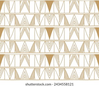 Modern geometric pattern. Diamonds, triangle, stripes, diagonal lines art. Retro futuristic background. Minimalistic figures. Ikat zigzag chevron op-art, bauhaus print. Scandinavian, African rug