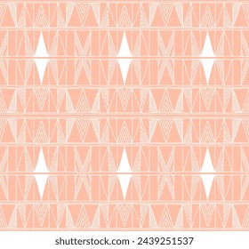 Modern geometric pattern. Diamonds, triangle, stripes, diagonal lines art. Retro futuristic background. Minimalistic figures. Ikat zigzag chevron op-art, bauhaus print. Scandinavian, African rug
