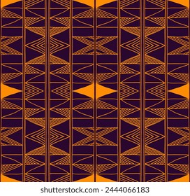 Modern geometric pattern. Diamonds, triangle, stripes, diagonal lines art. Retro futuristic background. Minimalistic figures. Ikat zigzag chevron op-art, bauhaus print. Scandinavian, African rug