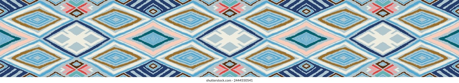 Modern geometric pattern with diamonds, triangle, stripes, diagonal and square lines art. Ikat print. Zigzag chevron abstract op-art illustration. Trendy bauhaus pattern. Scandinavian, African rug.