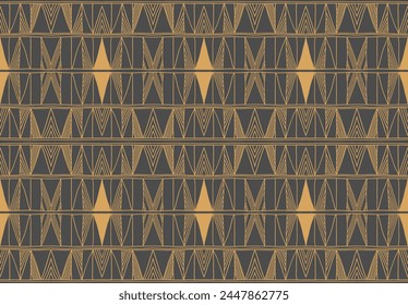 Modern geometric pattern. Diamonds, triangle, stripes, diagonal lines art. Retro futuristic background. Minimalistic figures. Ikat zigzag chevron op-art, bauhaus print. Scandinavian, African rug