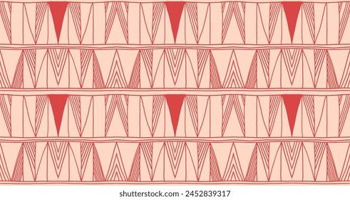 Modern geometric pattern. Diamonds, triangle, stripes, diagonal lines art. Retro futuristic background. Minimalistic figures. Ikat zigzag chevron op-art, bauhaus print. Scandinavian, African rug