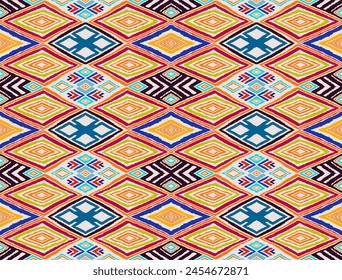 Patrón geométrico moderno con diamantes, triángulo, rayas, líneas diagonales y cuadradas de arte. Ilustración abstracta de arte en zigzag chevron. Patrón de bauhaus de moda. Alfombra escandinava africana.